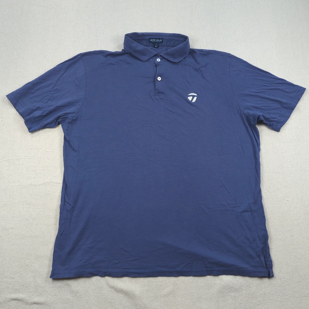 Peter Millar Shirt Men XL Blue Crown Crafted Taylormade Golf Performance